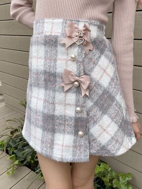 LIZ LISA | Ribbon Brooch Check Skirt